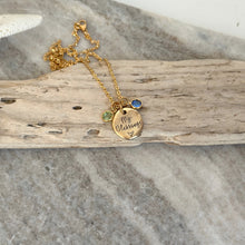 Load image into Gallery viewer, My Blessings necklace - gold pewter and stainless steel necklace - personalized with crystal birthstones