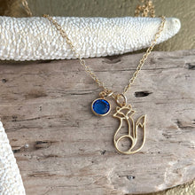 Load image into Gallery viewer, Golden Fox Charm Necklace - Gold Vermeil Fox Charm with 14k gold filled chain - Foxy Lady - birthstone - Birthday Gift for friend