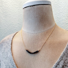 Load image into Gallery viewer, Iolite gemstone necklace - beaded bar necklace with 14k gold filled chain