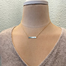 Load image into Gallery viewer, Mountain Necklace - engraved 14k gold filled horizontal skinny bar necklace