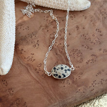 Load image into Gallery viewer, Sterling silver Dalmation Jasper gemstone necklace
