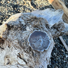 Load image into Gallery viewer, Fine Silver Mermaid holding laurel wreath pendant necklace