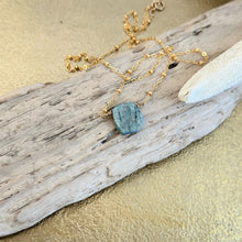 Load image into Gallery viewer, 14k gold filled and Kyanite gemstone necklace, Ocean Blue jewelry