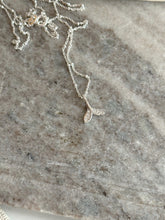 Load image into Gallery viewer, Tiny sterling silver CZ whale tail necklace