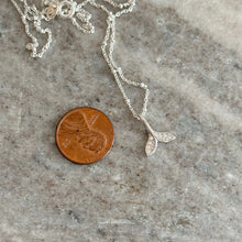 Load image into Gallery viewer, Tiny sterling silver CZ whale tail necklace