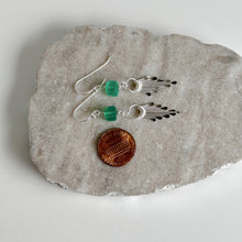 Load image into Gallery viewer, Green Onyx and Sterling Silver Tassel Dangle Earrings