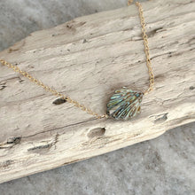 Load image into Gallery viewer, Carved seashell necklace 14k gold filled chain - abalone