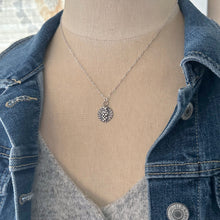 Load image into Gallery viewer, Sterling and fine silver river pebble necklace