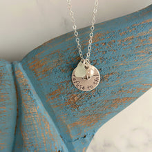 Load image into Gallery viewer, refuse to sink, Sterling silver, Hand Stamped, nautical anchor necklace with pearl, Beach Jewelry, genuine sea glass, hope, inspirational