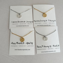 Load image into Gallery viewer, Zodiac Constellation Necklace - Birthday Gift for her - Custom horoscope necklace Pewter and stainless steel
