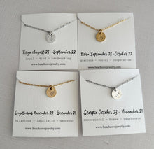 Load image into Gallery viewer, Zodiac Constellation Necklace - Birthday Gift for her - Custom horoscope necklace Pewter and stainless steel