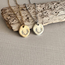 Load image into Gallery viewer, Deer Antler Necklace, Buck Necklace , Outdoor girl jewelry, Hunter necklace, boho jewelry