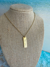 Load image into Gallery viewer, Gold or silver word bar necklace - Gift for friend - beach necklace - stainless steel and pewter