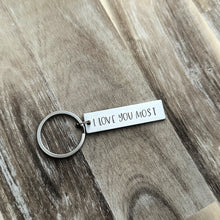 Load image into Gallery viewer, I love you keychain - aluminum silver Keychain - Valentine's Day Gift Idea for him - Choice of one