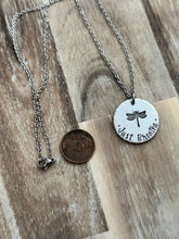 Load image into Gallery viewer, Just Breathe - Dragonfly necklace with quote - Stainless steel and pewter