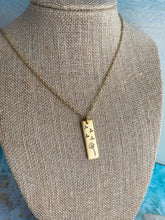 Load image into Gallery viewer, Gold or silver dandelion bar necklace - Gift for friend - make a wish necklace - stainless steel and pewter