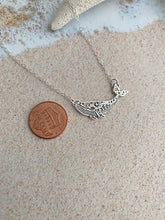 Load image into Gallery viewer, Tiny Sterling silver Humpback whale necklace - Celestial whale jewelry - Ocean mammal necklace