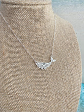 Load image into Gallery viewer, Tiny Sterling silver Humpback whale necklace - Celestial whale jewelry - Ocean mammal necklace