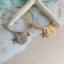 Load image into Gallery viewer, gold plated or silver stainless steel starfish bracelet - it matters to this one the starfish story - Teacher gift idea gift from student birthstone