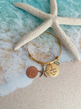 Load image into Gallery viewer, gold plated or silver stainless steel starfish bracelet - it matters to this one the starfish story - Teacher gift idea gift from student birthstone