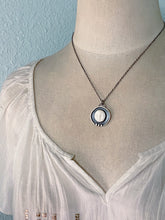 Load image into Gallery viewer, sleeping moon goddess pendant in darkened sterling silver