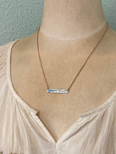 Load image into Gallery viewer, Engraved Personalized word quote bar necklace - Stainless steel silver, rose gold, gold - gift for her - custom word - horizontal bar
