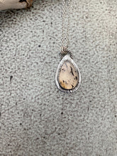 Load image into Gallery viewer, Sterling Silver Montana Agate necklace - Teardrop shape with textured background