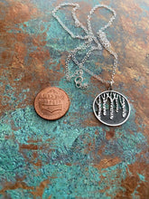 Load image into Gallery viewer, Birch Tree sterling silver circle pendant necklace