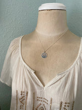 Load image into Gallery viewer, Birch Tree sterling silver circle pendant necklace