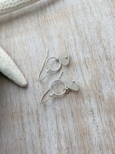Load image into Gallery viewer, Sterling silver white genuine sea glass earrings - dangle earrings - modern circles