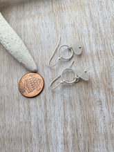 Load image into Gallery viewer, Sterling silver white genuine sea glass earrings - dangle earrings - modern circles