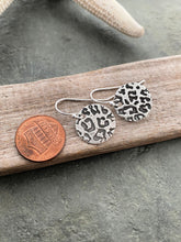 Load image into Gallery viewer, Sterling silver leopard print earrings - Wild Animal Earrings - Dangle Earrings - Medium 5/8 inch