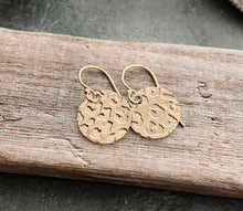 Load image into Gallery viewer, 14k gold filled leopard print earrings - Wild Animal Earrings - Dangle Earrings - small 1/2 inch