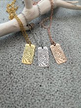 Load image into Gallery viewer, Mount Baker Topographical Map Necklace - Birthday Gift for her - Stainless steel silver, rose gold, gold - gift for outdoor lover
