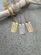Load image into Gallery viewer, Mount Baker Topographical Map Necklace - Birthday Gift for her - Stainless steel silver, rose gold, gold - gift for outdoor lover