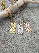 Load image into Gallery viewer, Mount Baker Topographical Map Necklace - Birthday Gift for her - Stainless steel silver, rose gold, gold - gift for outdoor lover