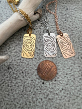 Load image into Gallery viewer, Mount Baker Topographical Map Necklace - Birthday Gift for her - Stainless steel silver, rose gold, gold - gift for outdoor lover