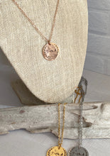 Load image into Gallery viewer, Floral Mountains, tree moon and stars Necklace - Birthday Gift for her - Stainless steel silver, rose gold, gold - gift for outdoor lover
