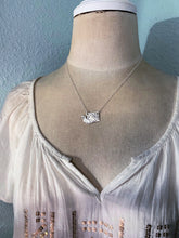 Load image into Gallery viewer, Sterling Silver Washington State Necklace - Mountains and Trees with stars in the sky - WA Pendant - PNW
