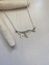 Load image into Gallery viewer, Sterling Silver humpback whale Necklace - Celestial Scene with Bronze Moon and Star - Galaxy Ocean necklace