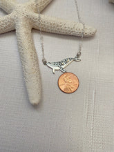 Load image into Gallery viewer, Sterling Silver humpback whale Necklace - Celestial Scene with Bronze Moon and Star - Galaxy Ocean necklace