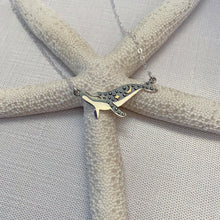 Load image into Gallery viewer, Sterling Silver humpback whale Necklace - Celestial Scene with Bronze Moon and Star - Galaxy Ocean necklace