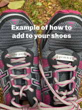 Load image into Gallery viewer, Stainless Steel Shoe tags - Motivational running shoe quotes - funny shoe tags - gift for runner - if I'm running Bigfoot is chasing me