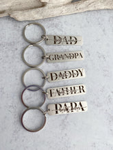 Load image into Gallery viewer, Best dad ever keychain - Grandpa, Father, Papa, Dad or Daddy engraved stainless steel keyring