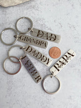 Load image into Gallery viewer, Best dad ever keychain - Grandpa, Father, Papa, Dad or Daddy engraved stainless steel keyring