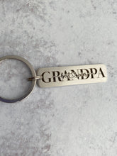 Load image into Gallery viewer, Best dad ever keychain - Grandpa, Father, Papa, Dad or Daddy engraved stainless steel keyring