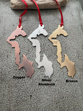 Load image into Gallery viewer, Whidbey Island Ornament - Christmas Tree Ornament - Silver Aluminum, Bronze or Rustic Copper - Hometown - Washington