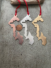 Load image into Gallery viewer, Whidbey Island Ornament - Christmas Tree Ornament - Silver Aluminum, Bronze or Rustic Copper - Hometown - Washington