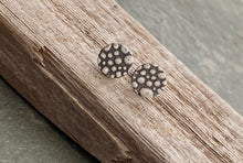 Load image into Gallery viewer, Silver Pebble Earrings - Fine and Sterling silver textured stud earrings
