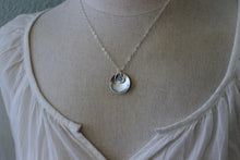 Load image into Gallery viewer, Baby name necklace - Sterling silver with heart - Personalized with Name and Swarovski Crystal Birthstone - new mom birthstone necklace